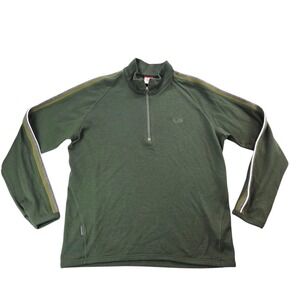 Icebreaker Sport 320 Merino Wool 1/4 Zip Pullover Sweater Olive Green Mens XL‎